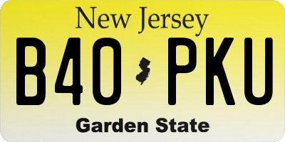 NJ license plate B40PKU