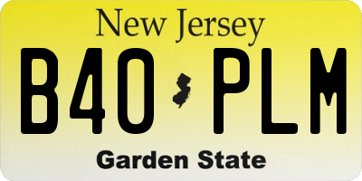 NJ license plate B40PLM