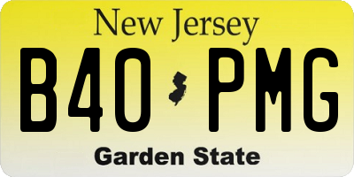 NJ license plate B40PMG