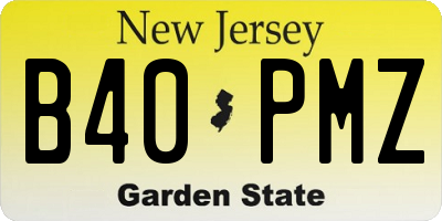 NJ license plate B40PMZ