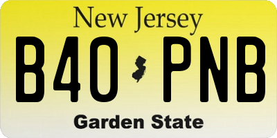 NJ license plate B40PNB