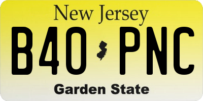 NJ license plate B40PNC