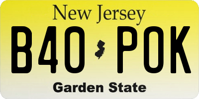 NJ license plate B40POK