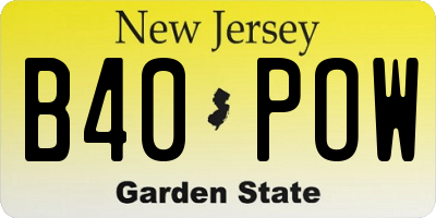 NJ license plate B40POW