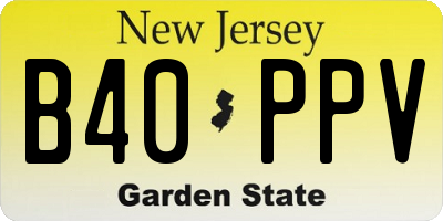 NJ license plate B40PPV