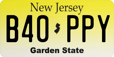 NJ license plate B40PPY