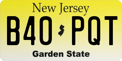NJ license plate B40PQT