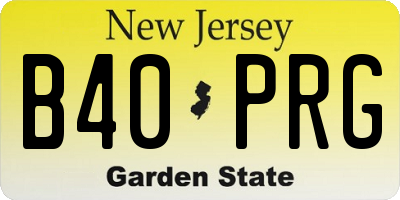 NJ license plate B40PRG