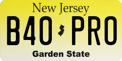 NJ license plate B40PRO