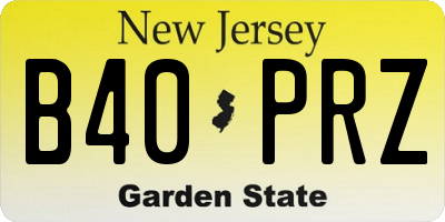 NJ license plate B40PRZ