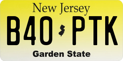 NJ license plate B40PTK