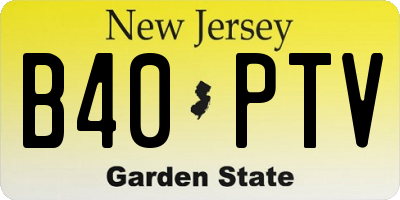 NJ license plate B40PTV