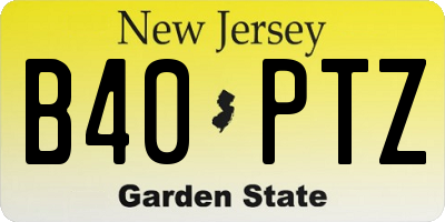 NJ license plate B40PTZ