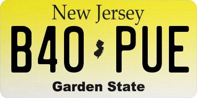 NJ license plate B40PUE