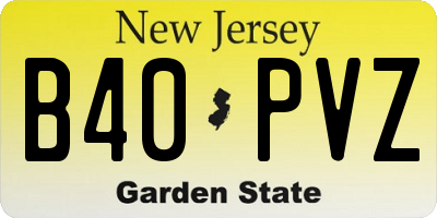 NJ license plate B40PVZ
