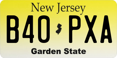 NJ license plate B40PXA