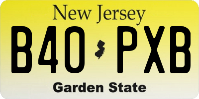 NJ license plate B40PXB
