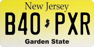NJ license plate B40PXR