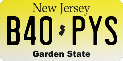 NJ license plate B40PYS
