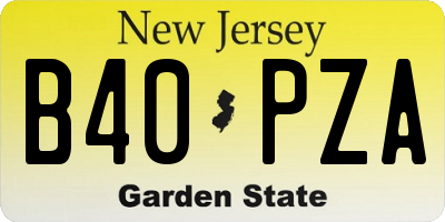 NJ license plate B40PZA