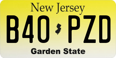 NJ license plate B40PZD