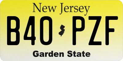 NJ license plate B40PZF