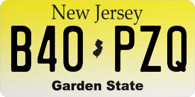 NJ license plate B40PZQ