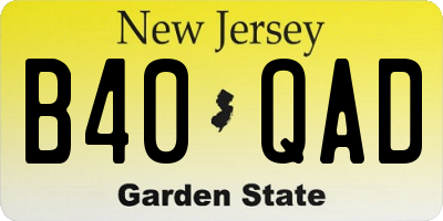 NJ license plate B40QAD