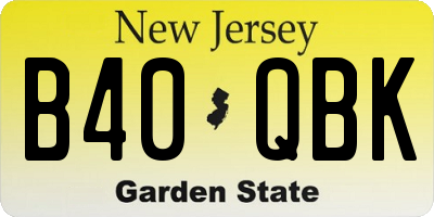 NJ license plate B40QBK