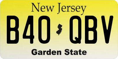 NJ license plate B40QBV