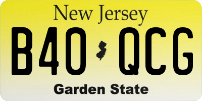 NJ license plate B40QCG