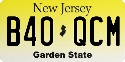 NJ license plate B40QCM