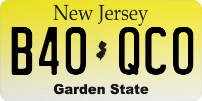 NJ license plate B40QCO