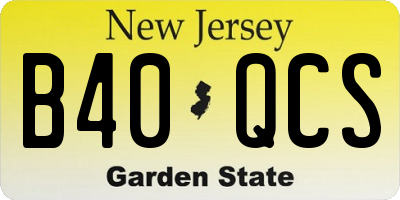 NJ license plate B40QCS