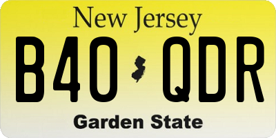 NJ license plate B40QDR