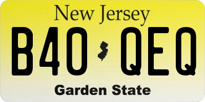 NJ license plate B40QEQ