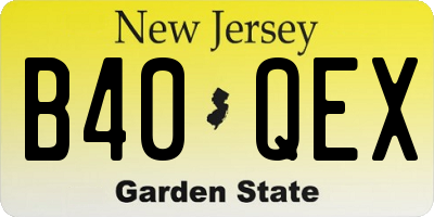 NJ license plate B40QEX