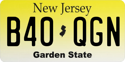NJ license plate B40QGN