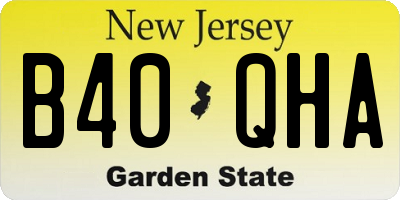NJ license plate B40QHA