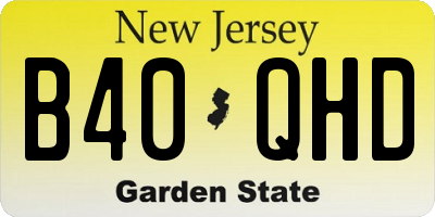 NJ license plate B40QHD