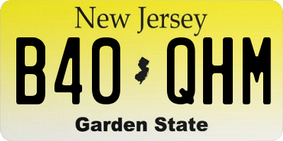 NJ license plate B40QHM