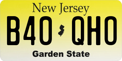 NJ license plate B40QHO