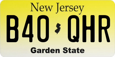 NJ license plate B40QHR