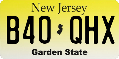 NJ license plate B40QHX
