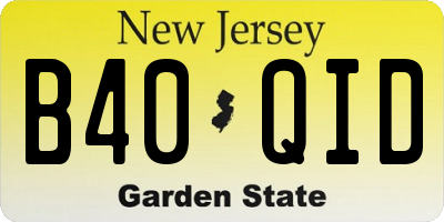 NJ license plate B40QID