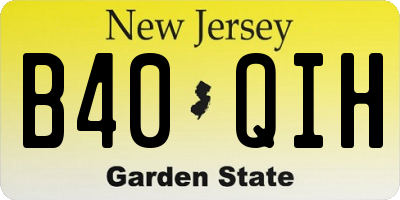 NJ license plate B40QIH