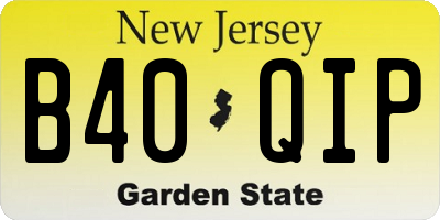 NJ license plate B40QIP