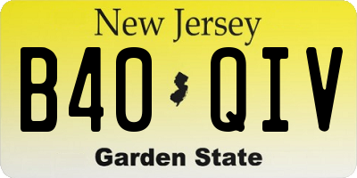 NJ license plate B40QIV