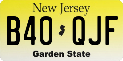 NJ license plate B40QJF