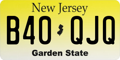 NJ license plate B40QJQ